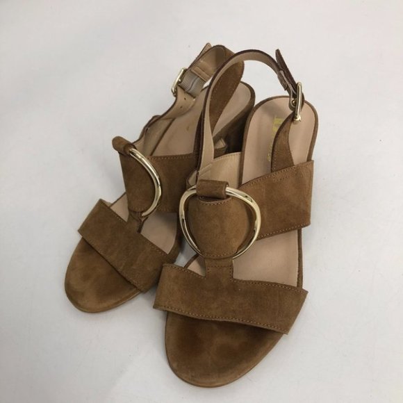 Browns tan metal gold ring sandals block heel size 6 - Picture 7 of 14